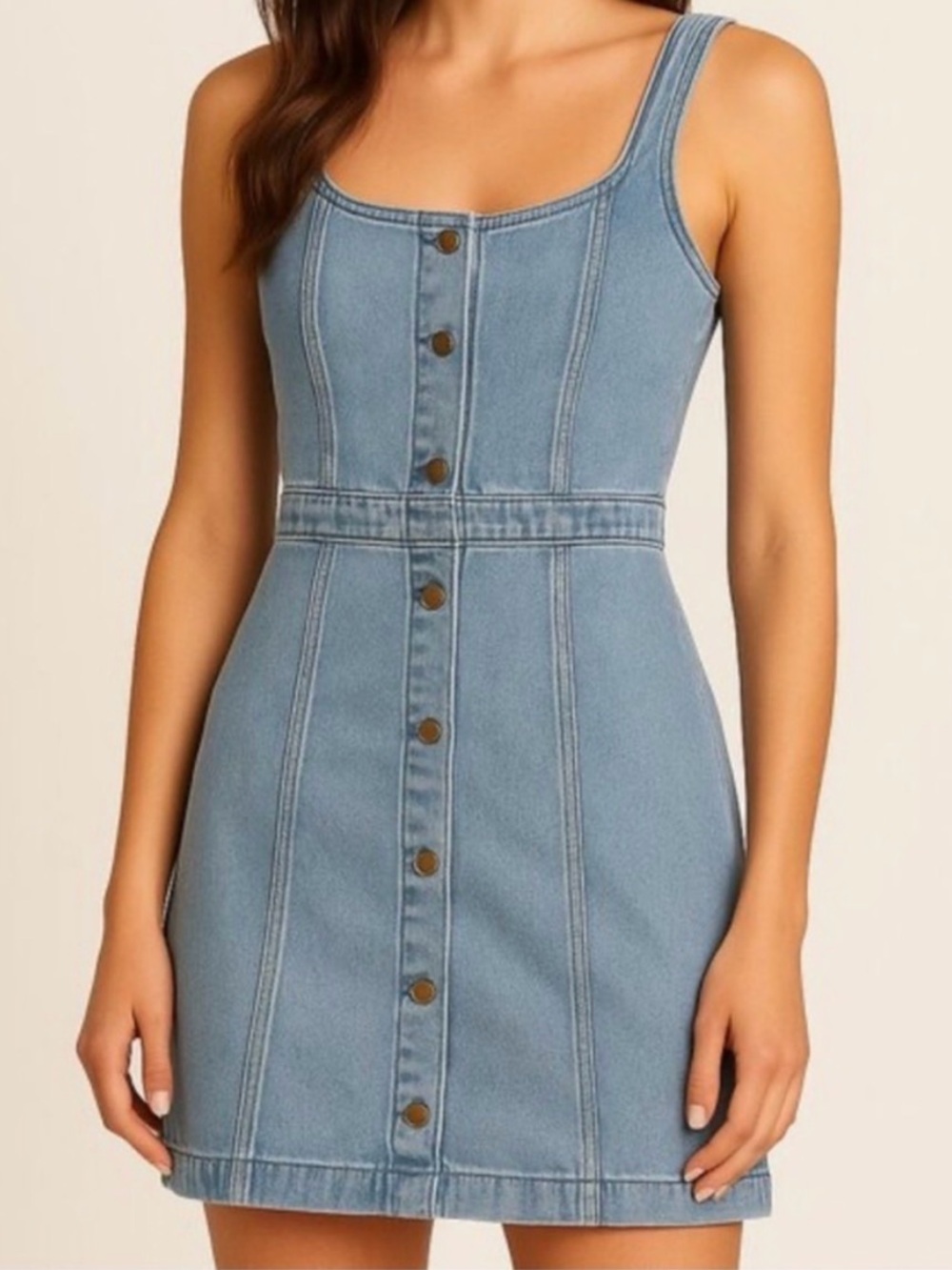 Michael Kors light blue wash denim dress